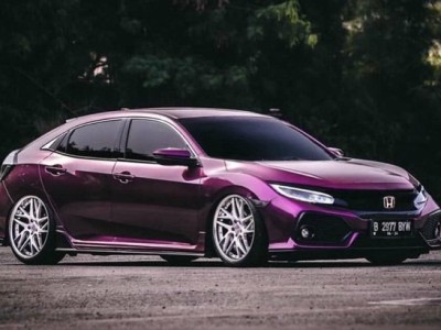 Indonesian purple Honda Civic stancenation is delicious