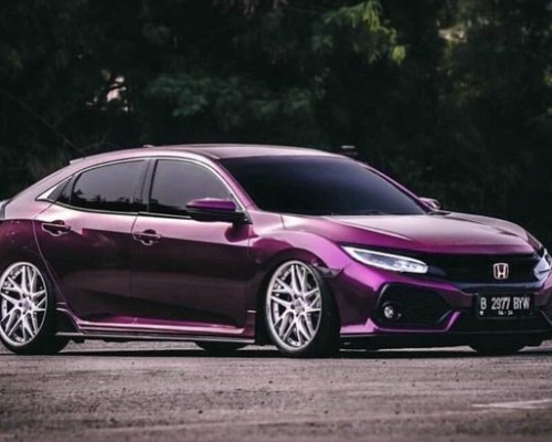 Indonesian purple Honda Civic stancenation is delicious